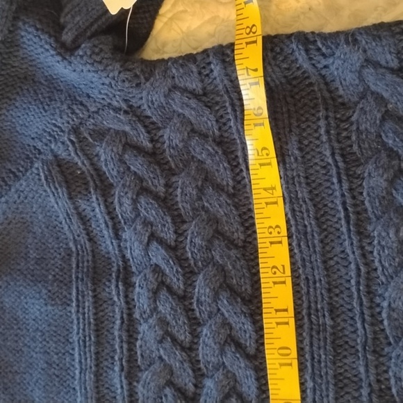 St. John Bay Woman's American Navy Mock Cable Sweater, Size: M, NWT - Picture 10 of 10